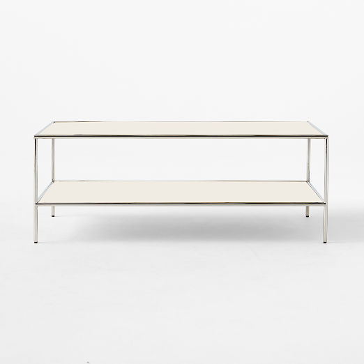 Crain Ivory Enameled Metal Coffee Table