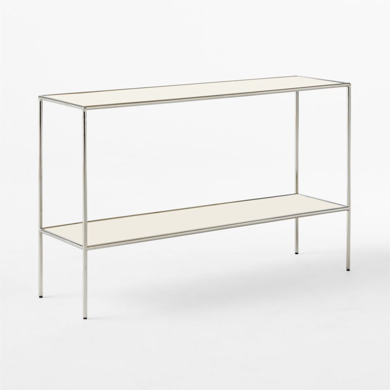 Crain 47" Ivory Enameled Metal Console Table - image 4 of 7