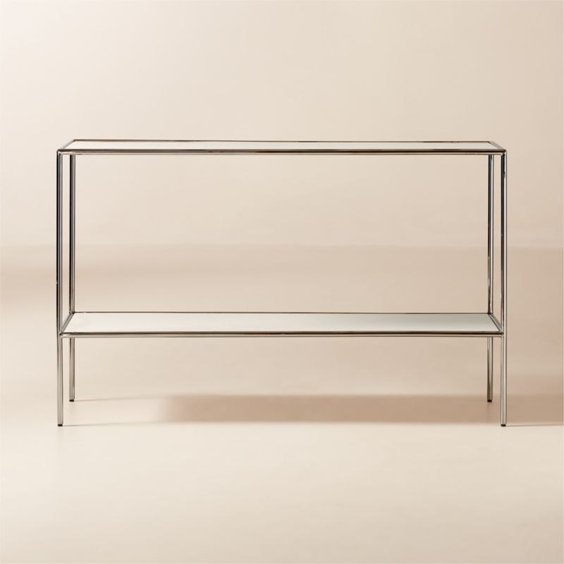 Crain 47" Ivory Enameled Metal Console Table - image 0 of 7