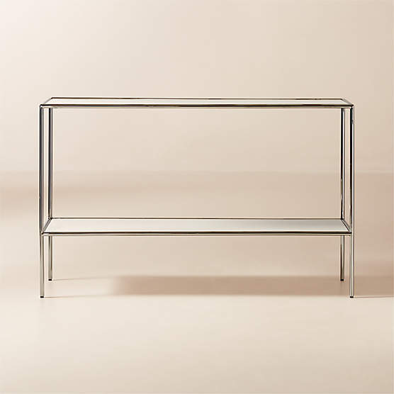 Crain 47" Ivory Enameled Metal Console Table