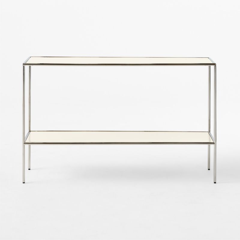 Crain 47" Ivory Enameled Metal Console Table - image 3 of 7