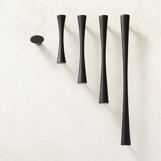 Cravat Matte Black Tapered Cabinet Handles