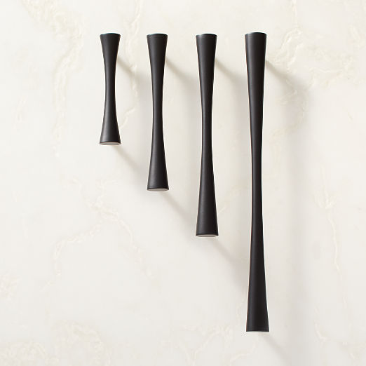 Cravat Matte Black Tapered Cabinet Handles