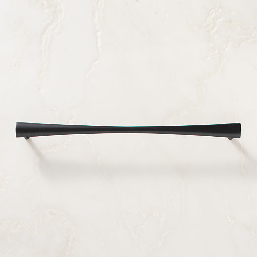 Cravat Matte Black Tapered Cabinet Handle 12"