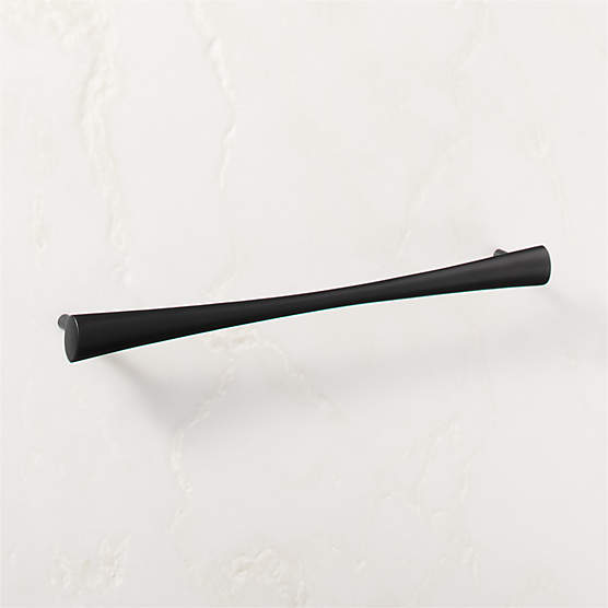 Cravat Matte Black Tapered Cabinet Handle 12"