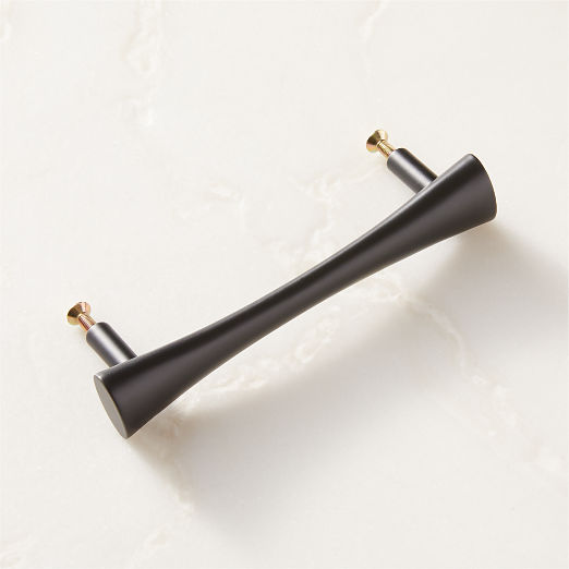 Cravat Matte Black Tapered Cabinet Handle 4"