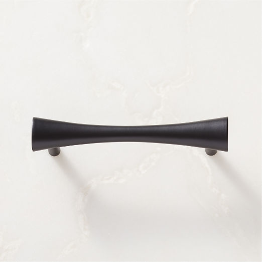 Cravat Matte Black Tapered Cabinet Handle 4"