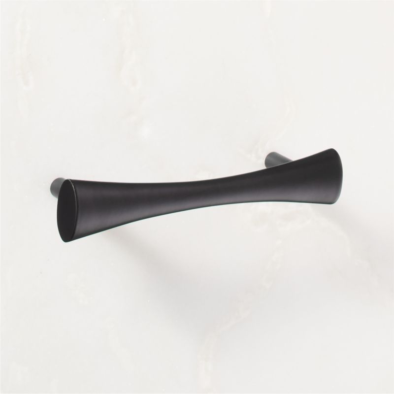 Cravat Matte Black Tapered Cabinet Handle 4" - image 0 of 5