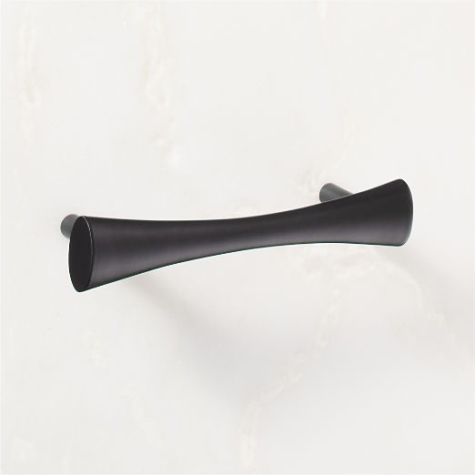 Cravat Matte Black Tapered Cabinet Handle 4"