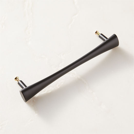 Cravat Matte Black Tapered Cabinet Handle 6"