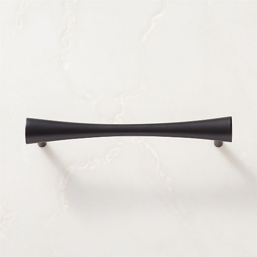 Cravat Matte Black Tapered Cabinet Handle 6"