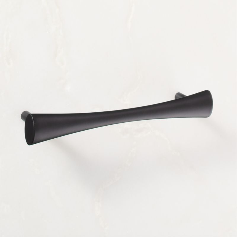 Viewing product image Cravat Matte Black Tapered Cabinet Handle 6" - image 1 of 5