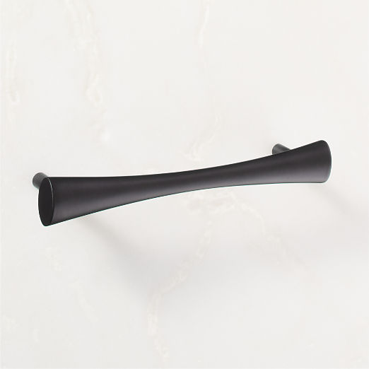 Cravat Matte Black Tapered Cabinet Handle 6"