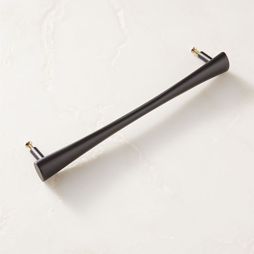 Cravat Matte Black Tapered Cabinet Handle 8"