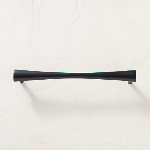 Cravat Matte Black Tapered Cabinet Handle 8"