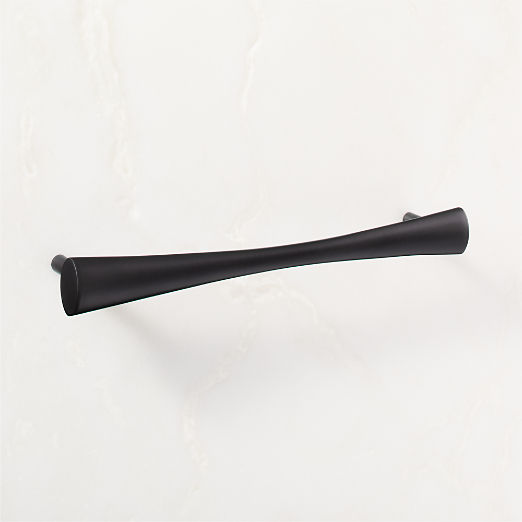 Cravat Matte Black Tapered Cabinet Handle 8"