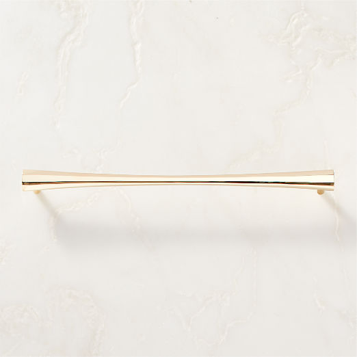 Cravat Polished Unlacquered Brass Tapered Cabinet Handle 12"