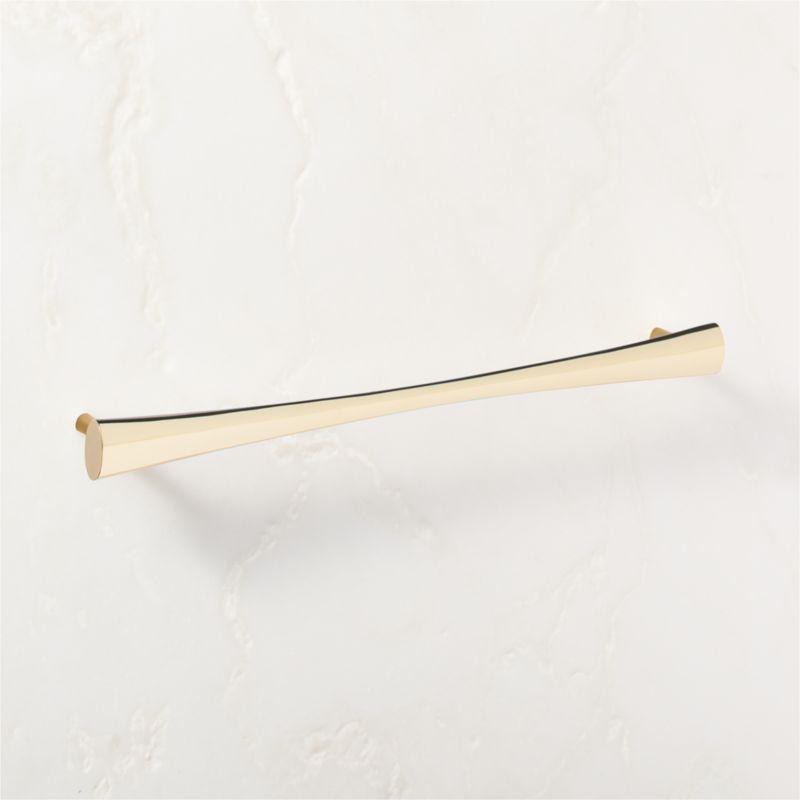 Cravat Polished Unlacquered Brass Tapered Cabinet Handle 12" - image 0 of 5