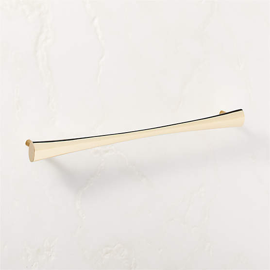 Cravat Polished Unlacquered Brass Tapered Cabinet Handle 12"