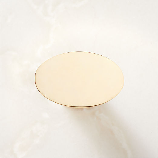 Cravat Polished Unlacquered Brass Knob 1.25"