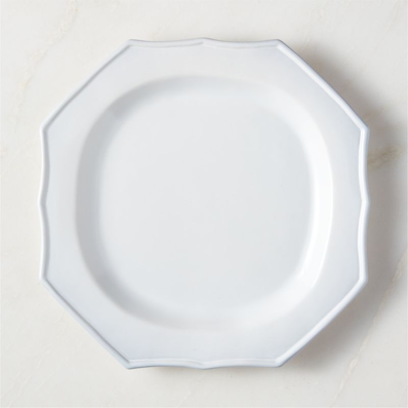 View Cremieux White Ceramic Octagonal Dinner Plate by goop details