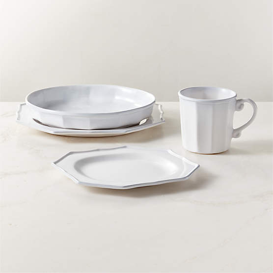 Cremieux White Ceramic Dinnerware Set With Pasta Bowl by goop