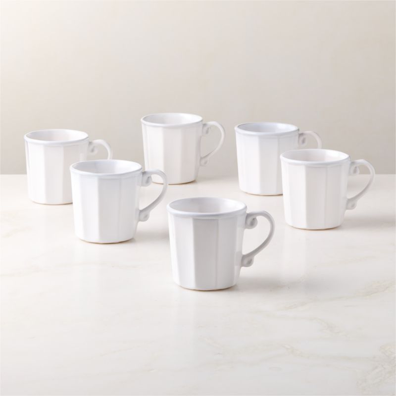 Cremieux White Ceramic Paneled Mug Set of 6 by goop - image 0 of 3