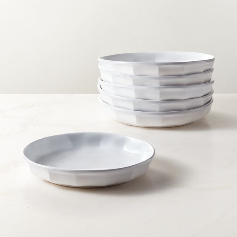 Cremieux White Ceramic Paneled Pasta Bowl Set of 6 by goop - image 0 of 3