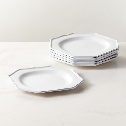 Cremieux White Ceramic Octagonal Salad Plate Set of 6 by goop