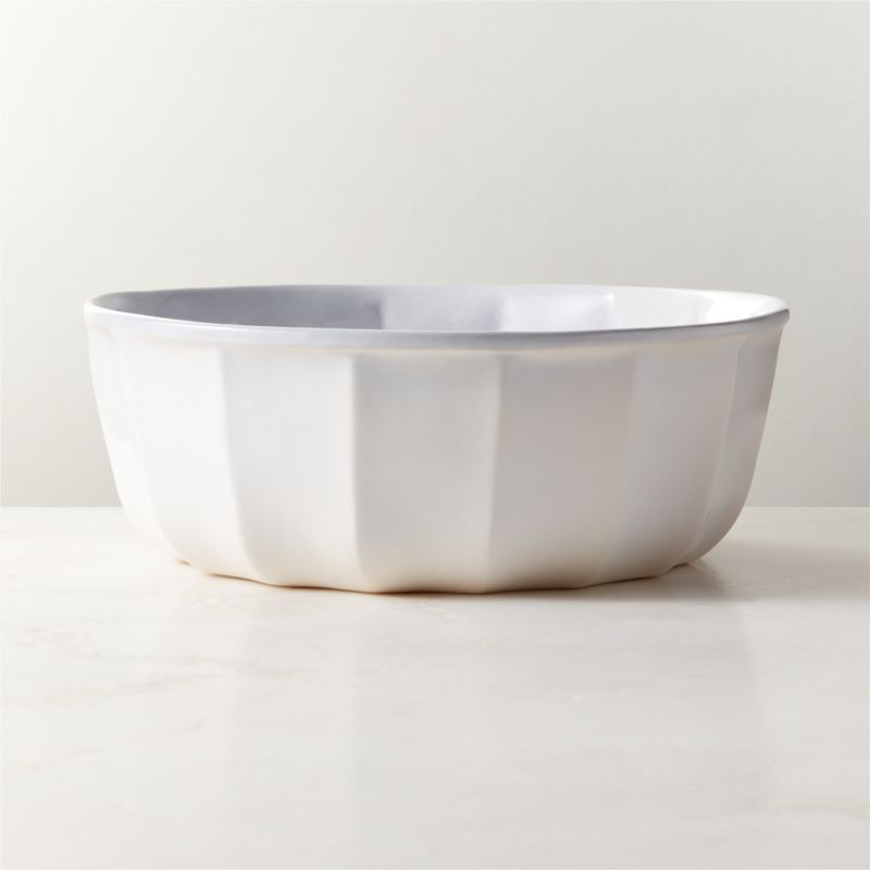 Viewing product image Cremieux White Ceramic Paneled Serving Bowl by goop - image 1 of 8