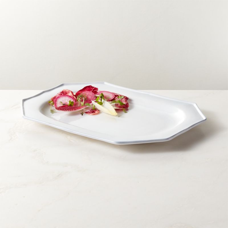 View Cremieux Octagonal White Ceramic Serving Platter by goop details