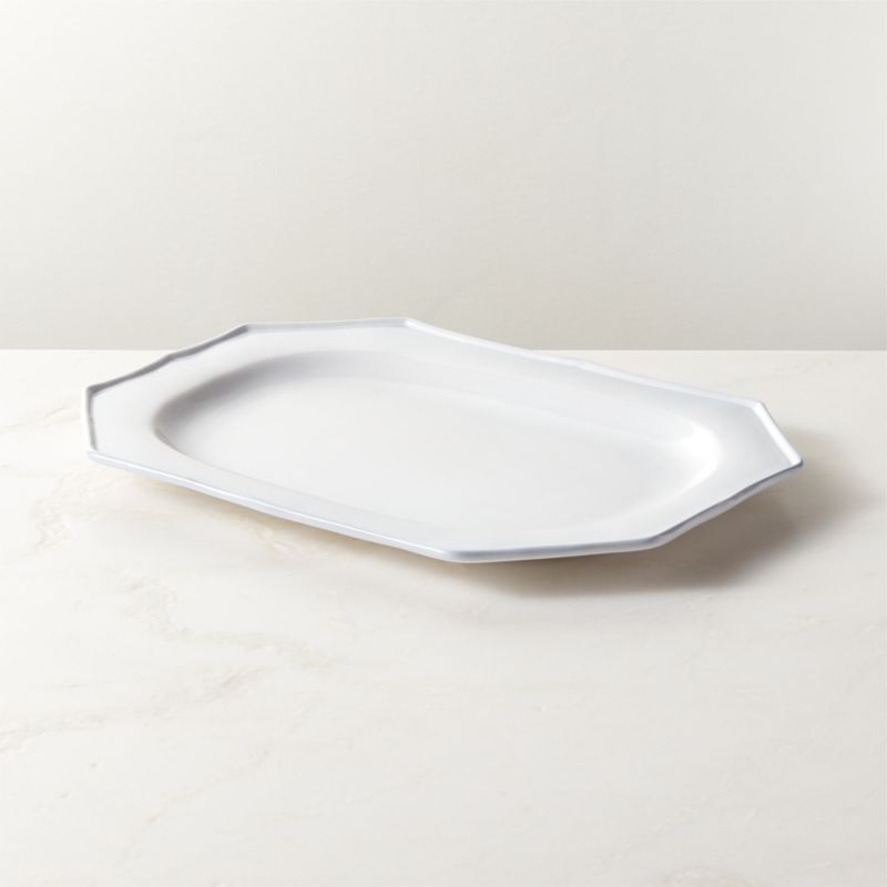 Viewing product image Cremieux Octagonal White Ceramic Serving Platter by goop - image 1 of 7