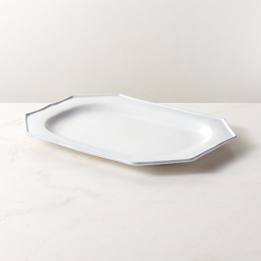 Cremieux White Ceramic Octagonal Serving Platter by goop