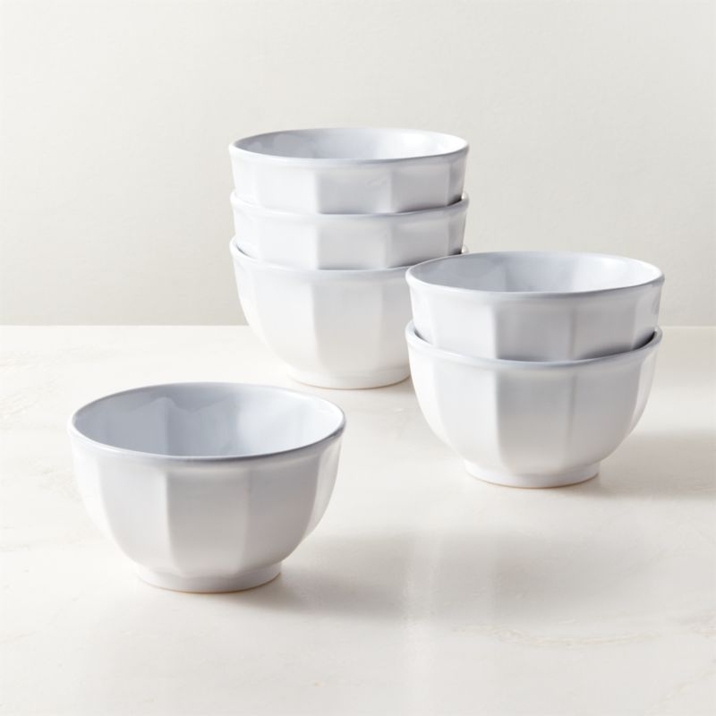 Cremieux White Ceramic Paneled Soup Bowl Set of 6 by goop - image 0 of 3