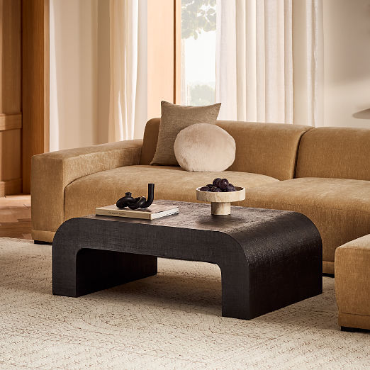 Crescent 46" Square Black Resin Coffee Table