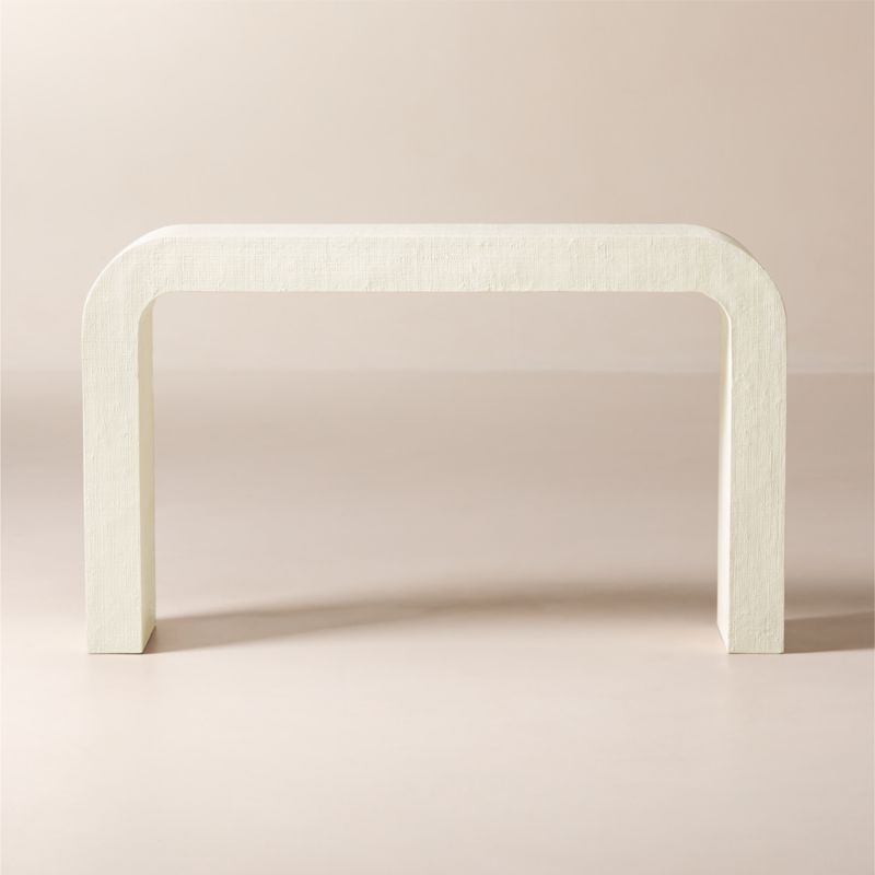 Crescent 52" Ivory Resin Console Table - image 0 of 4