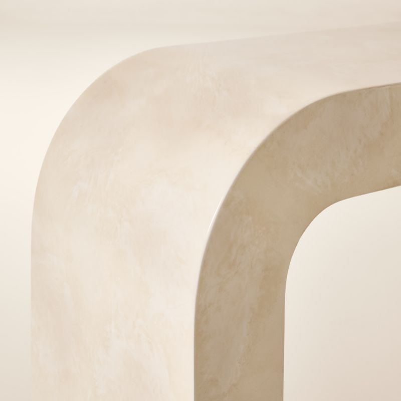 Crescent 52" Vellum Ivory Resin Console Table - image 3 of 4