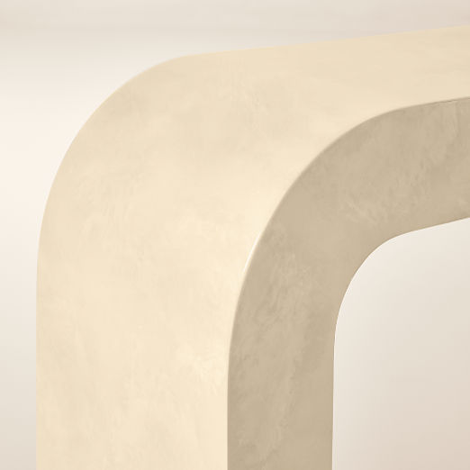 Crescent 52" Vellum Ivory Resin Console Table