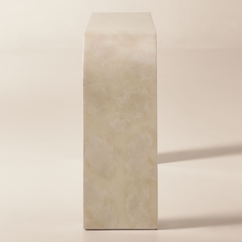 Crescent 52" Vellum Ivory Resin Console Table - image 2 of 4