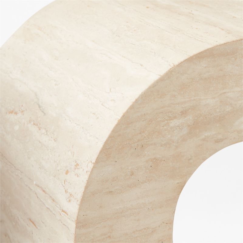 Crescent Square Travertine Coffee Table - image 5 of 8