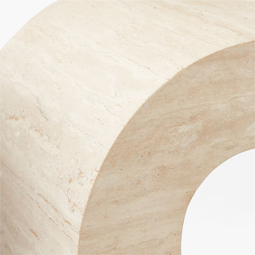 Crescent 80" Travertine Console Table