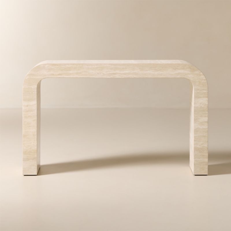 Viewing product image Crescent 52" Travertine Console Table - image 1 of 6