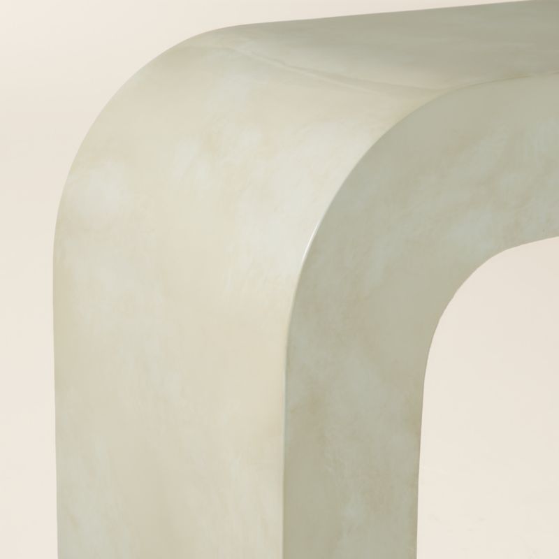 Crescent 80" Vellum Ivory Resin Console Table - image 3 of 4