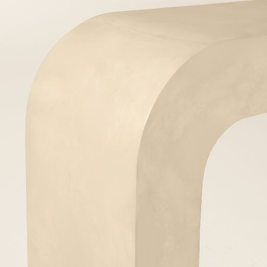 Crescent 80" Vellum Ivory Resin Console Table