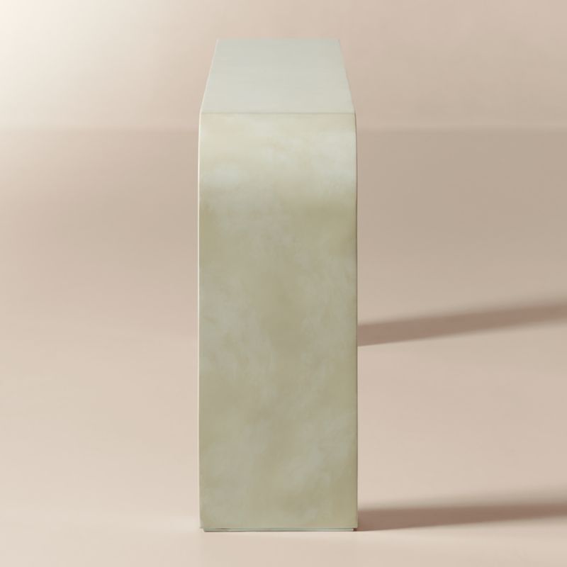 Crescent 80" Vellum Ivory Resin Console Table - image 2 of 4