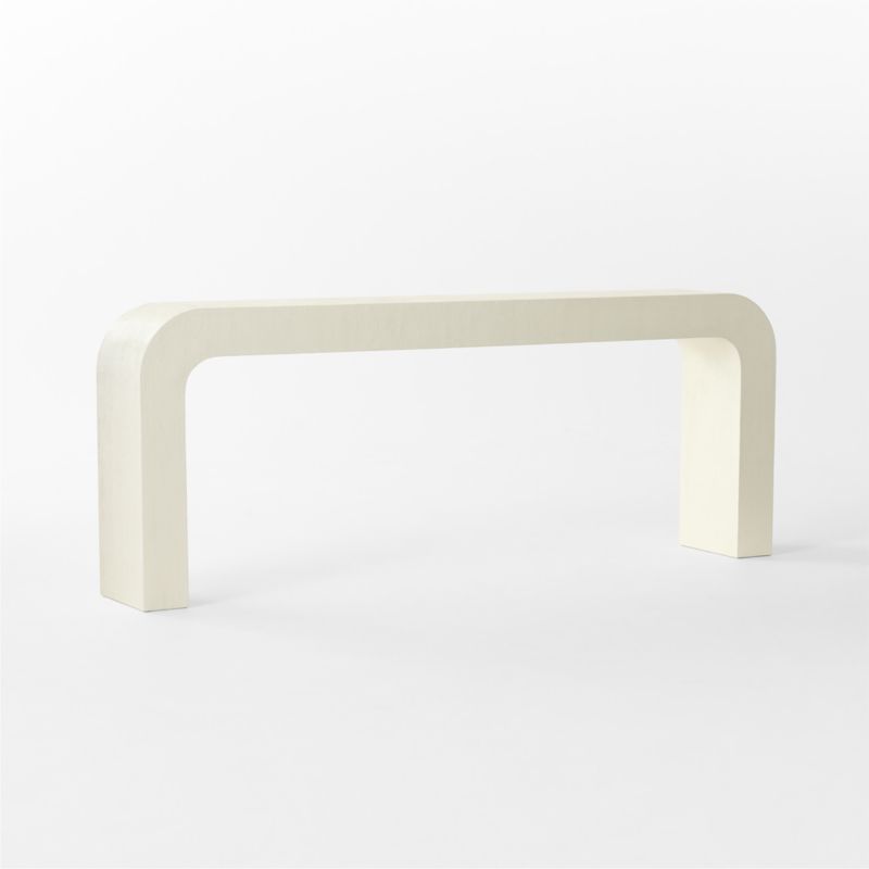 Crescent 80" Ivory Resin Console Table - image 1 of 4