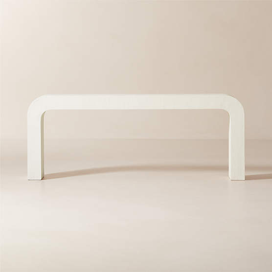 Crescent 80" Ivory Resin Console Table