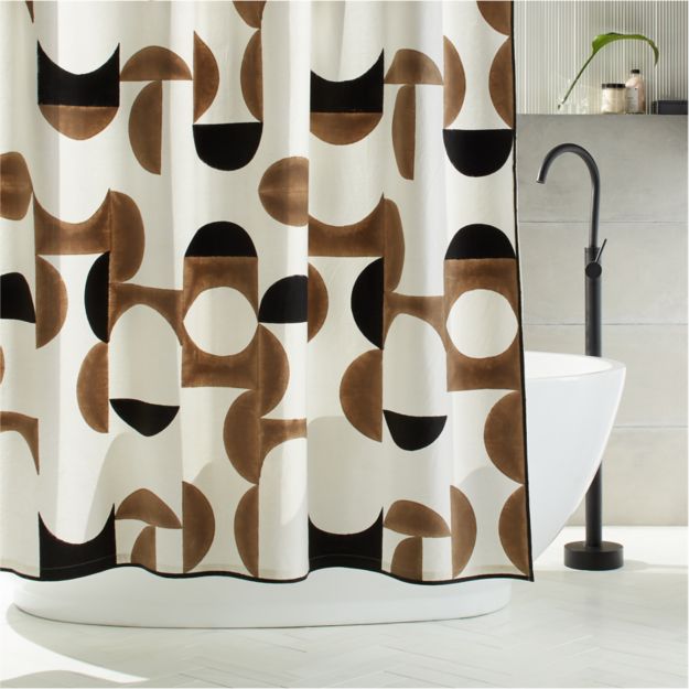 Crescent Blockprint Shower Curtain + Reviews CB2 Canada