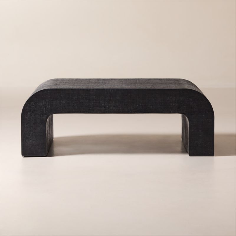 Crescent 46" Square Black Resin Coffee Table - image 0 of 4