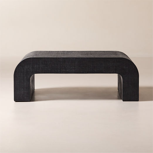 Crescent 46" Square Black Resin Coffee Table